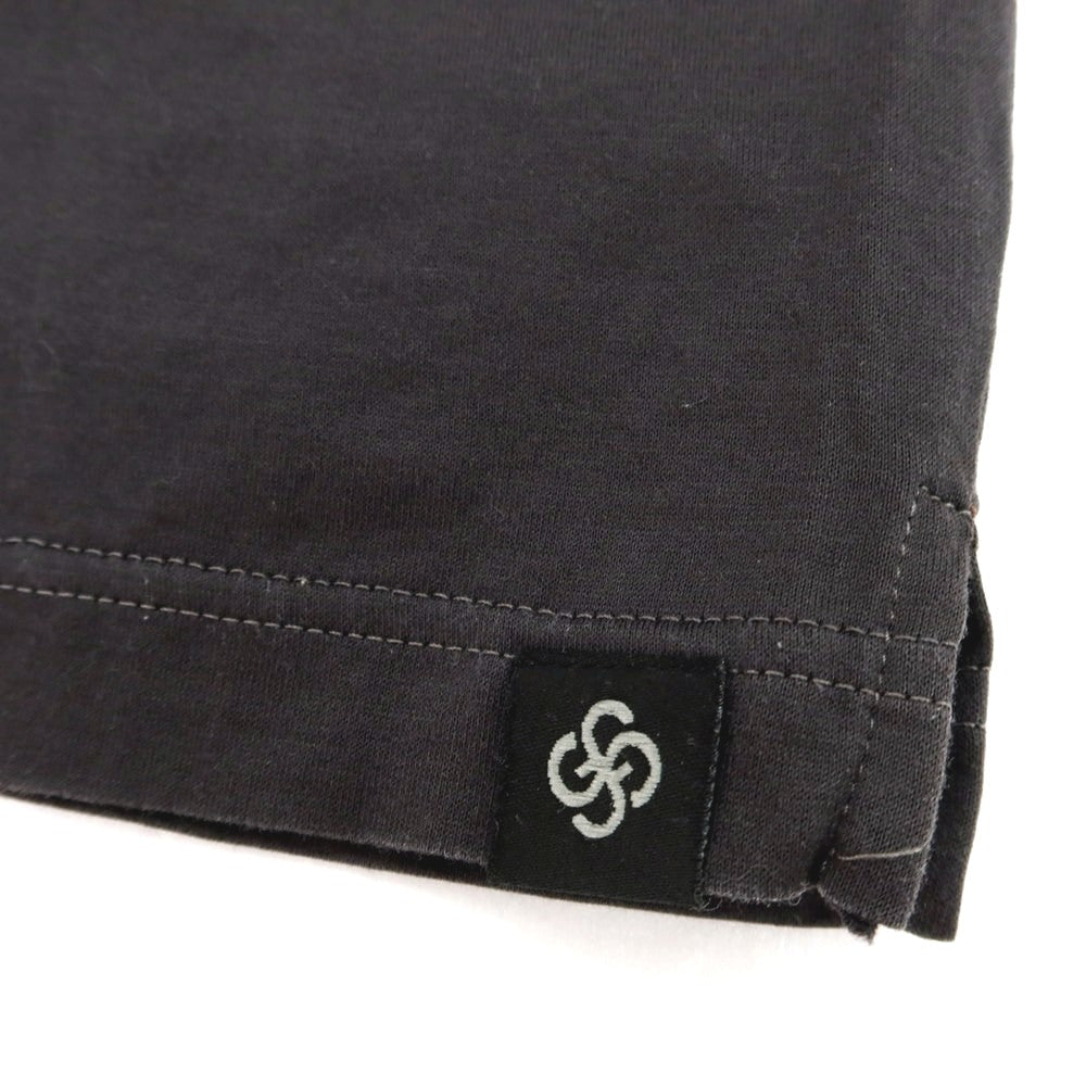 【中古】グランサッソ GRAN SASSO コットン ジャージー オープンカラー 半袖シャツ ダークグレー【サイズ46】【 状態ランクC 】【 メンズ 】