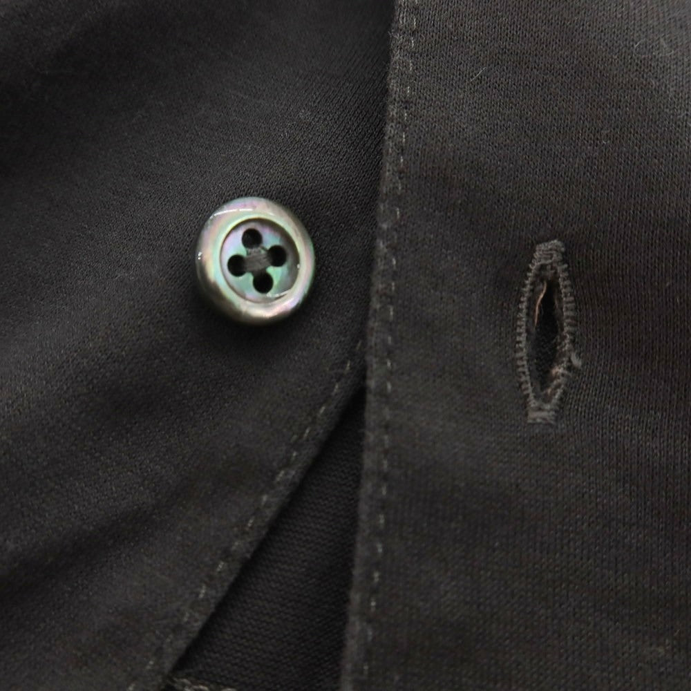 【中古】グランサッソ GRAN SASSO コットン ジャージー オープンカラー 半袖シャツ ダークグレー【サイズ46】【 状態ランクC 】【 メンズ 】