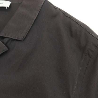 【中古】グランサッソ GRAN SASSO コットン ジャージー オープンカラー 半袖シャツ ダークグレー【サイズ46】【 状態ランクC 】【 メンズ 】