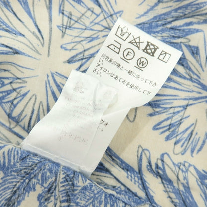 【中古】バグッタ Bagutta コットン ボタニカル柄 プリント オープンカラー カジュアルシャツ ベージュxブルー【サイズ37】【 状態ランクB 】【 メンズ 】