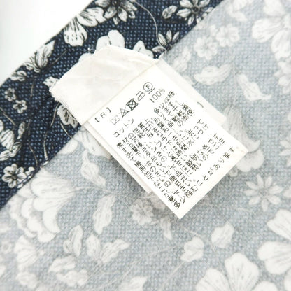 【中古】ギラルデッリ GHIRARDELLI コットン ボタニカル柄 プリント ワイドカラー カジュアルシャツ ネイビーxホワイト【サイズ37】【 状態ランクB 】【 メンズ 】