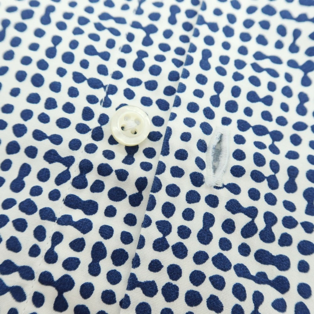 【中古】ギラルデッリ GHIRARDELLI コットン プリント ワイドカラー カジュアルシャツ ネイビーxホワイト【サイズ37】【 状態ランクB 】【 メンズ 】