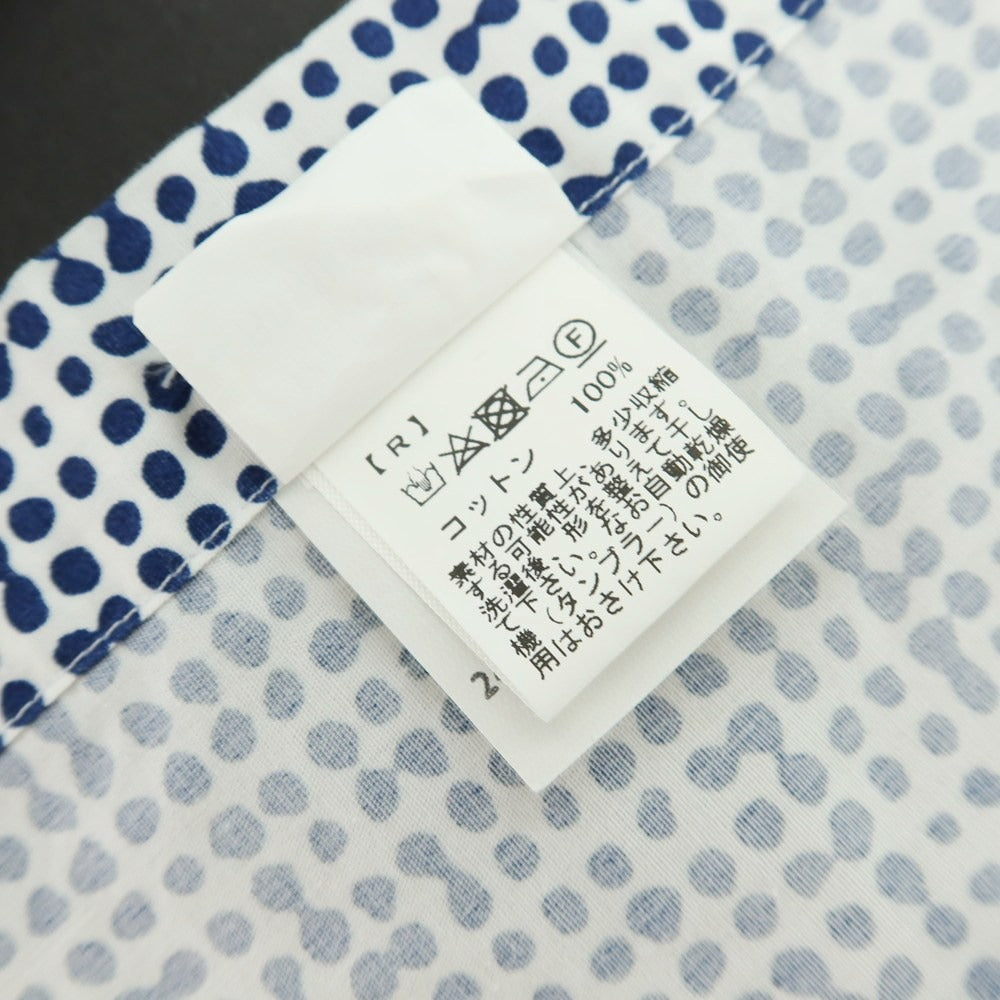 【中古】ギラルデッリ GHIRARDELLI コットン プリント ワイドカラー カジュアルシャツ ネイビーxホワイト【サイズ37】【 状態ランクB 】【 メンズ 】