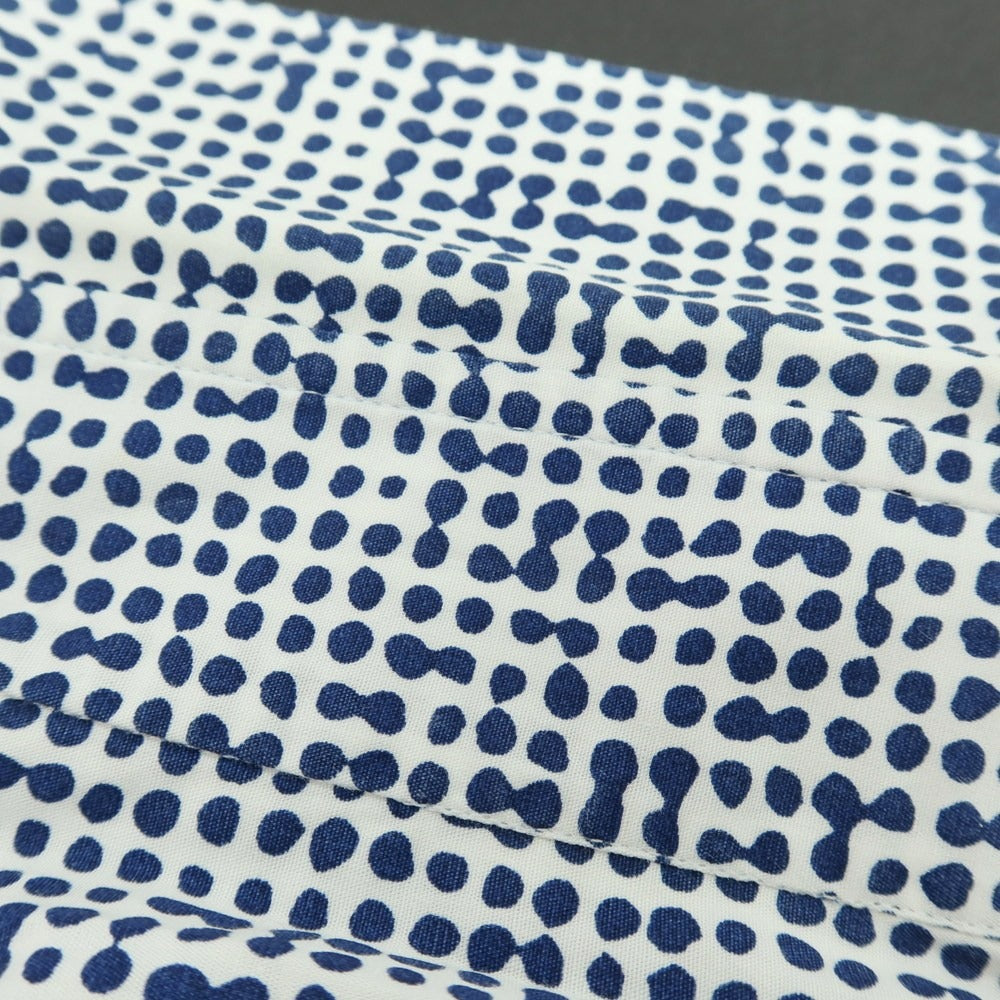 【中古】ギラルデッリ GHIRARDELLI コットン プリント ワイドカラー カジュアルシャツ ネイビーxホワイト【サイズ37】【 状態ランクB 】【 メンズ 】