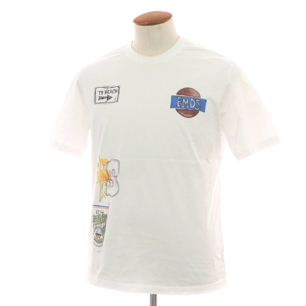 【中古】ピーエムディーエス PMDS コットン天竺 クルーネック 半袖Ｔシャツ ホワイト【サイズM】【 状態ランクC 】【 メンズ 】 [EPD]