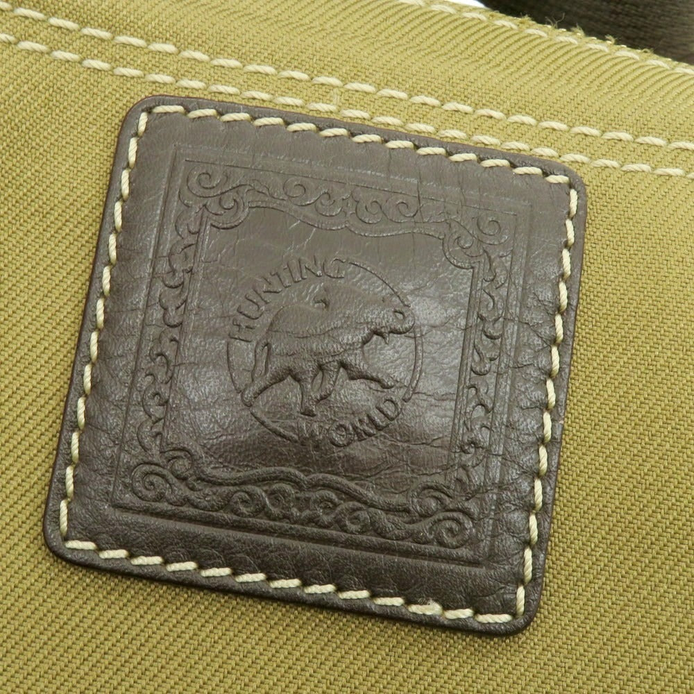 【中古】ハンティングワールド HUNTING WORLD サファリ キャンバス ショルダーバッグ ライトオーカー【 状態ランクB 】【 メンズ 】