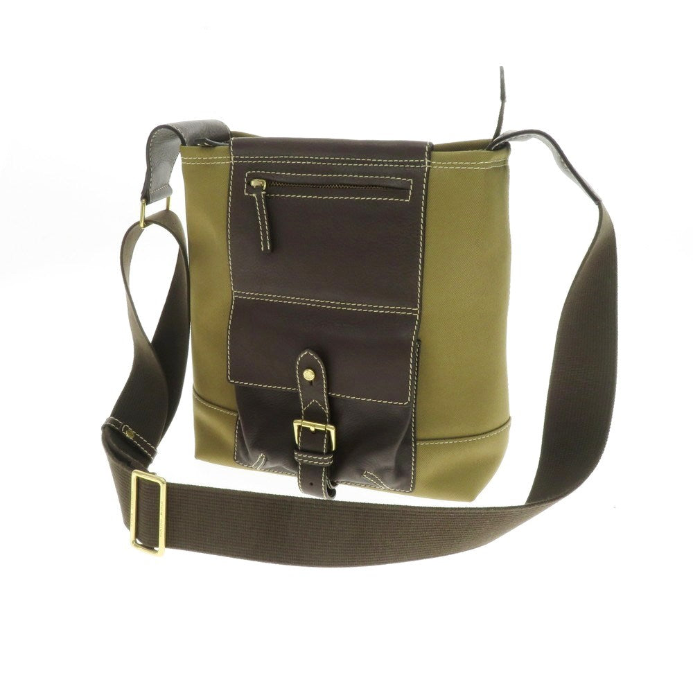 【中古】ハンティングワールド HUNTING WORLD サファリ キャンバス ショルダーバッグ ライトオーカー【 状態ランクB 】【 メンズ 】