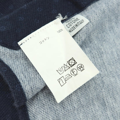 【中古】フィナモレ Finamore コットン ジャージー ドット プリント ワイドカラー カジュアルシャツ ネイビーxブルー【サイズ39】【 状態ランクD 】【 メンズ 】