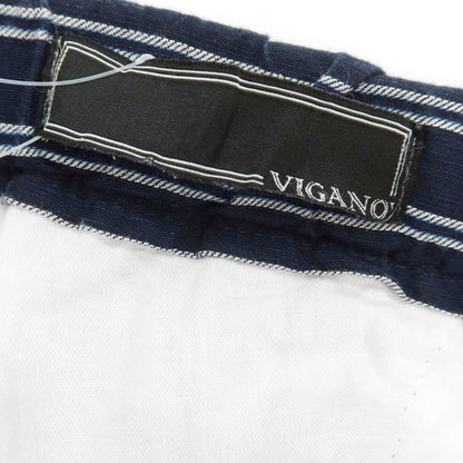 【中古】ヴィガーノ VIGANO コットンリネン ストライプ イージーパンツ ネイビーxホワイト【 46 】【 状態ランクC 】【 メンズ 】