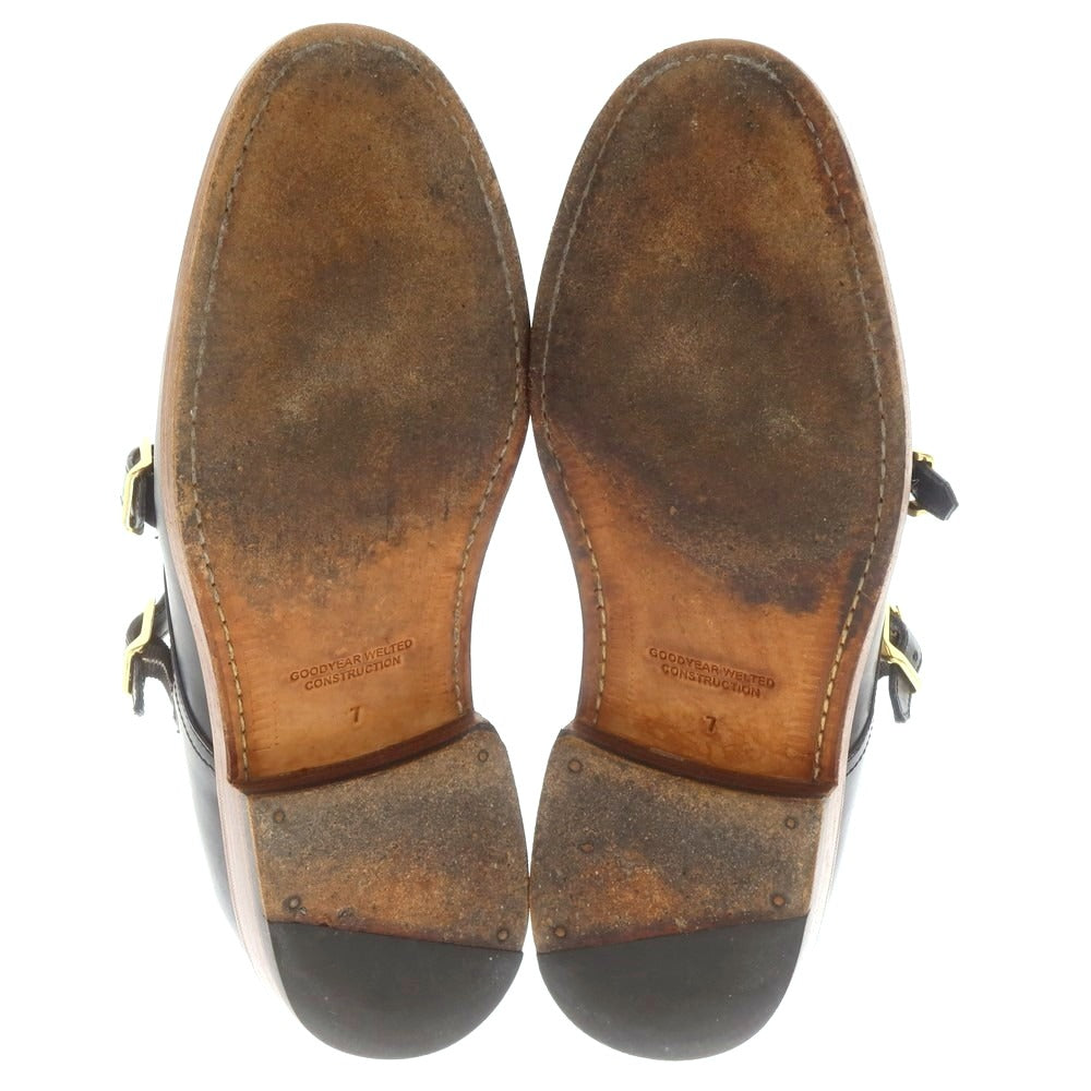 【中古】ジャランスリウァヤ JALAN SRIWIJAYA BEAUTY&amp;YOUTH別注 ダブルモンク ドレスシューズ ネイビー【 7 】【 状態ランクC 】【 メンズ 】