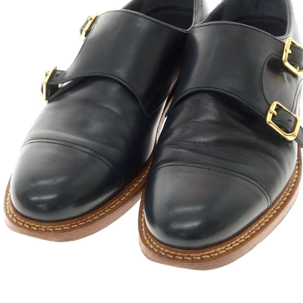 【中古】ジャランスリウァヤ JALAN SRIWIJAYA BEAUTY&amp;YOUTH別注 ダブルモンク ドレスシューズ ネイビー【 サイズ7 】【 状態ランクC 】【 メンズ 】 [BPD]