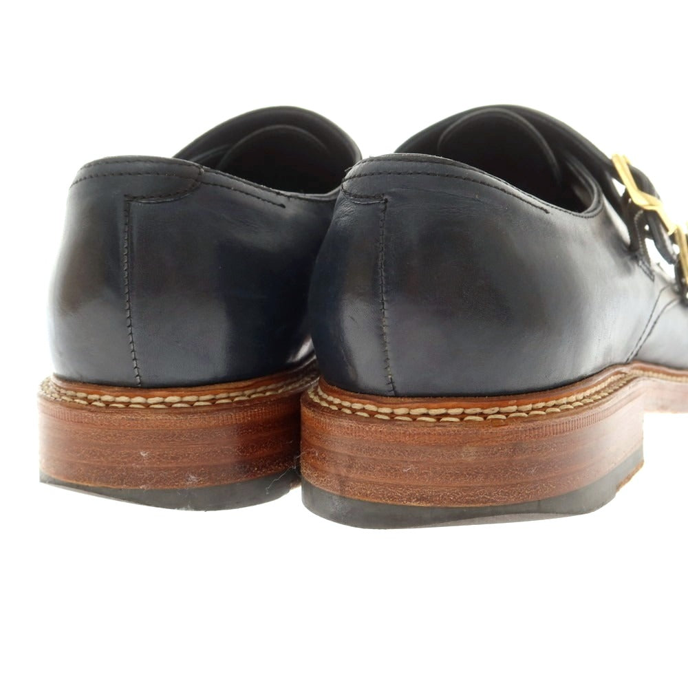 【中古】ジャランスリウァヤ JALAN SRIWIJAYA BEAUTY&amp;YOUTH別注 ダブルモンク ドレスシューズ ネイビー【 サイズ7 】【 状態ランクC 】【 メンズ 】 [BPD]