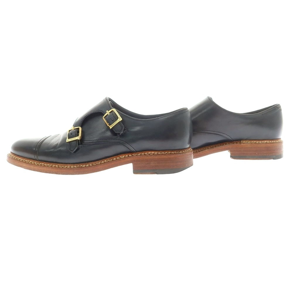 【中古】ジャランスリウァヤ JALAN SRIWIJAYA BEAUTY&amp;YOUTH別注 ダブルモンク ドレスシューズ ネイビー【 サイズ7 】【 状態ランクC 】【 メンズ 】 [BPD]