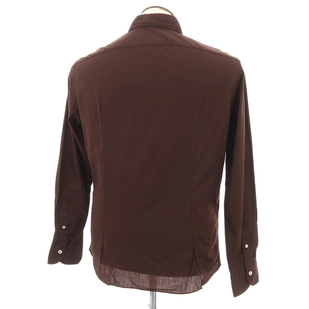 【中古】ジャンネット giannetto コットン ホリゾンタルカラー カジュアルシャツ ブラウン【サイズ41】【 状態ランクB 】【 メンズ 】