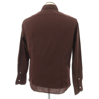 【中古】ジャンネット giannetto コットン ホリゾンタルカラー カジュアルシャツ ブラウン【サイズ41】【 状態ランクB 】【 メンズ 】