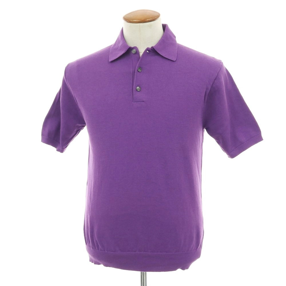 【中古】ジム gim ハイゲージ コットン 半袖 ポロニット パープル【 M 】【 状態ランクB 】【 メンズ 】