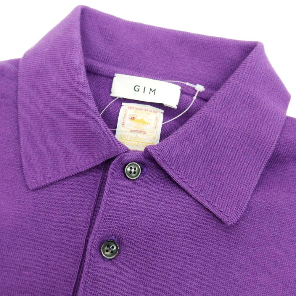 【中古】ジム gim ハイゲージ コットン 半袖 ポロニット パープル【 M 】【 状態ランクB 】【 メンズ 】
