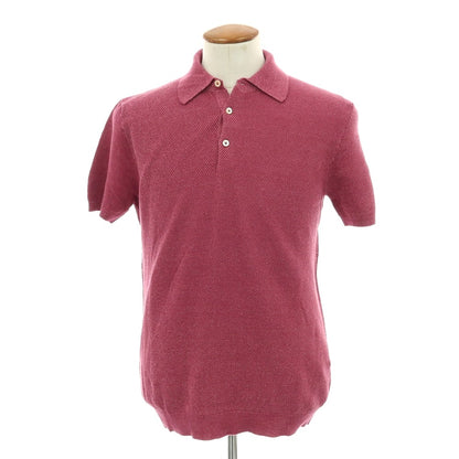 【中古】チルコロ1901 CIRCOLO 1901 コットンリネン 半袖 ポロニット ワインレッド【 M 】【 状態ランクA 】【 メンズ 】