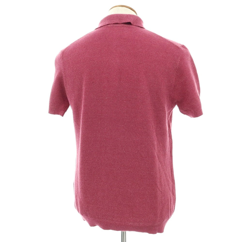【中古】チルコロ1901 CIRCOLO 1901 コットンリネン 半袖 ポロニット ワインレッド【 M 】【 状態ランクA 】【 メンズ 】