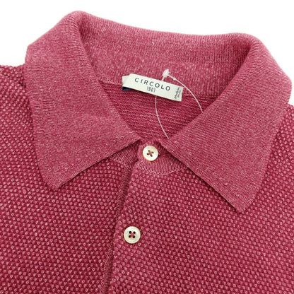 【中古】チルコロ1901 CIRCOLO 1901 コットンリネン 半袖 ポロニット ワインレッド【 M 】【 状態ランクA 】【 メンズ 】