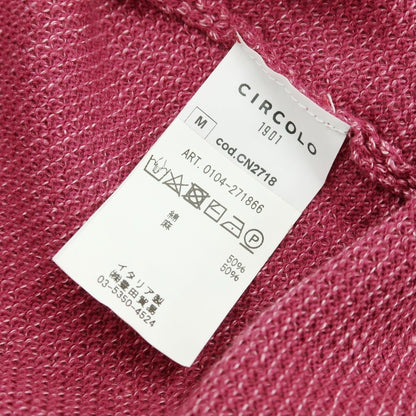 【中古】チルコロ1901 CIRCOLO 1901 コットンリネン 半袖 ポロニット ワインレッド【 M 】【 状態ランクA 】【 メンズ 】
