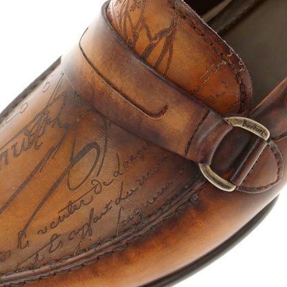 【中古】ベルルッティ Berluti カリグラフィ ローファー ブラウン【 7 1/2 】【 状態ランクB 】【 メンズ 】