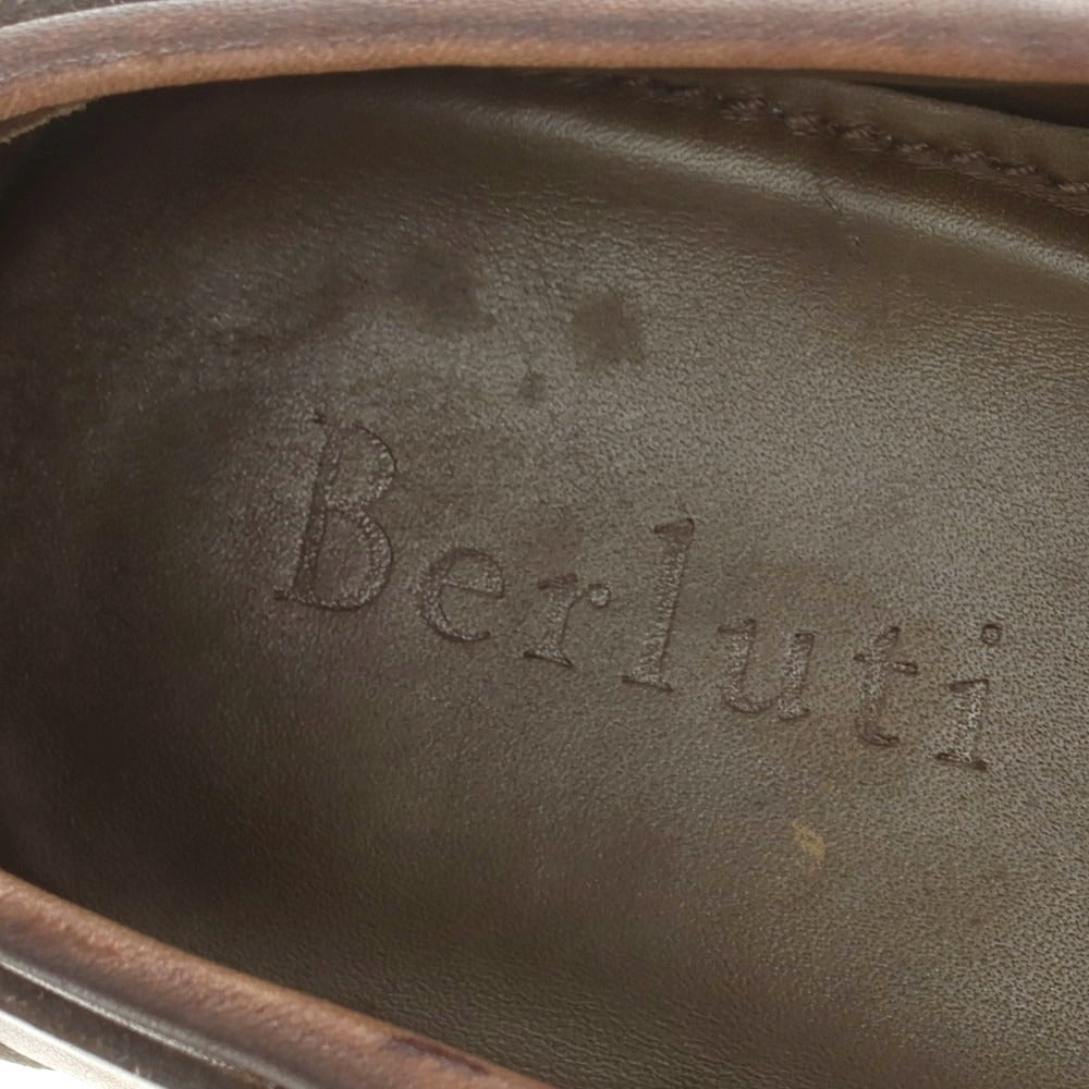 【中古】ベルルッティ Berluti カリグラフィ ローファー ブラウン【 7 1/2 】【 状態ランクB 】【 メンズ 】