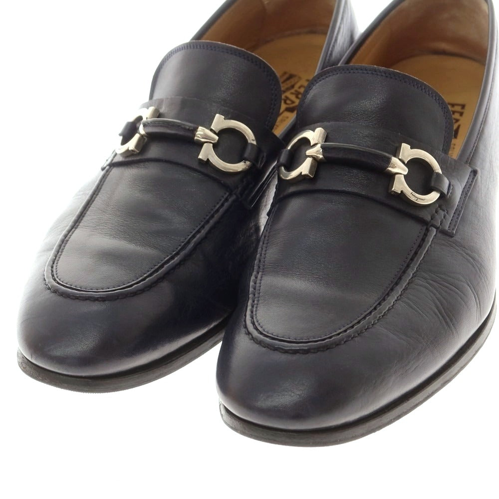 【中古】サルヴァトーレフェラガモ Salvatore Ferragamo ビットローファー ダークネイビー【サイズ8】【 状態ランクB 】【 メンズ 】[BPD]
