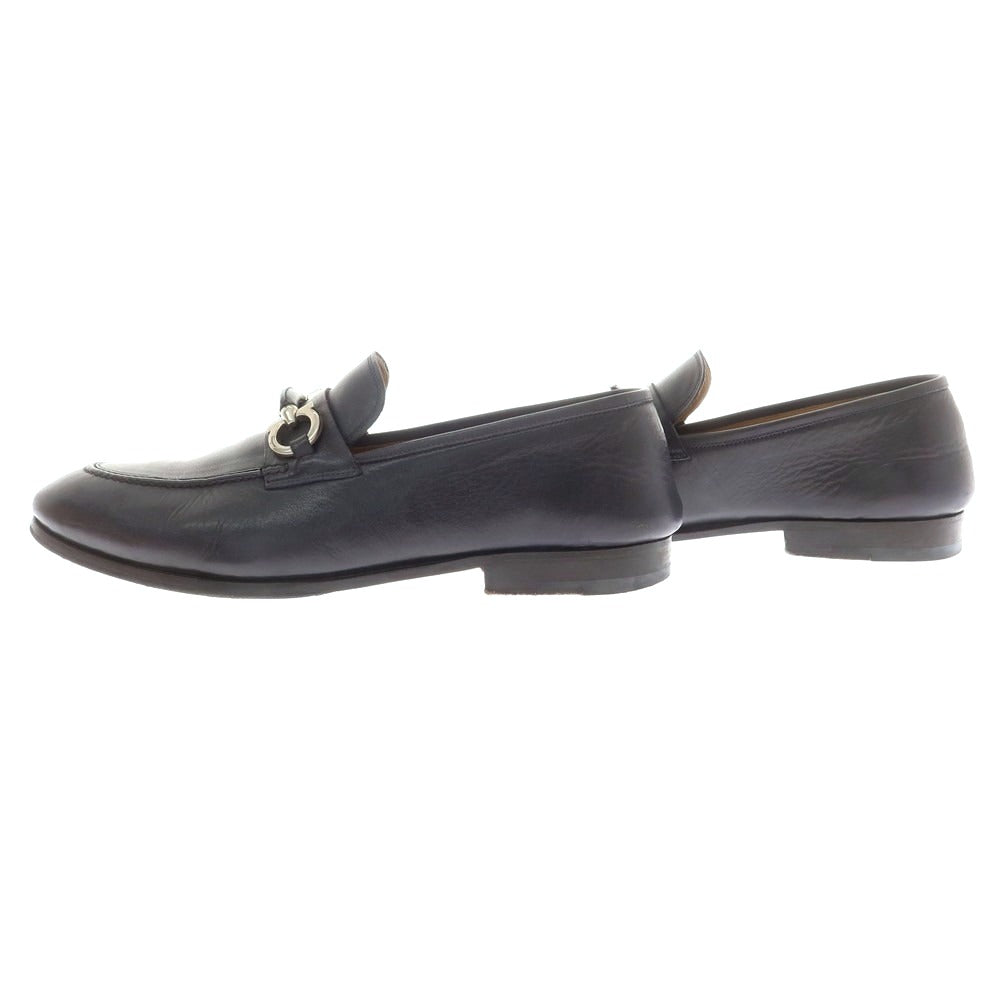 【中古】サルヴァトーレフェラガモ Salvatore Ferragamo ビットローファー ダークネイビー【サイズ8】【 状態ランクB 】【 メンズ 】[BPD]