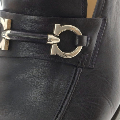 【中古】サルヴァトーレフェラガモ Salvatore Ferragamo ビットローファー ダークネイビー【 8 】【 状態ランクB 】【 メンズ 】