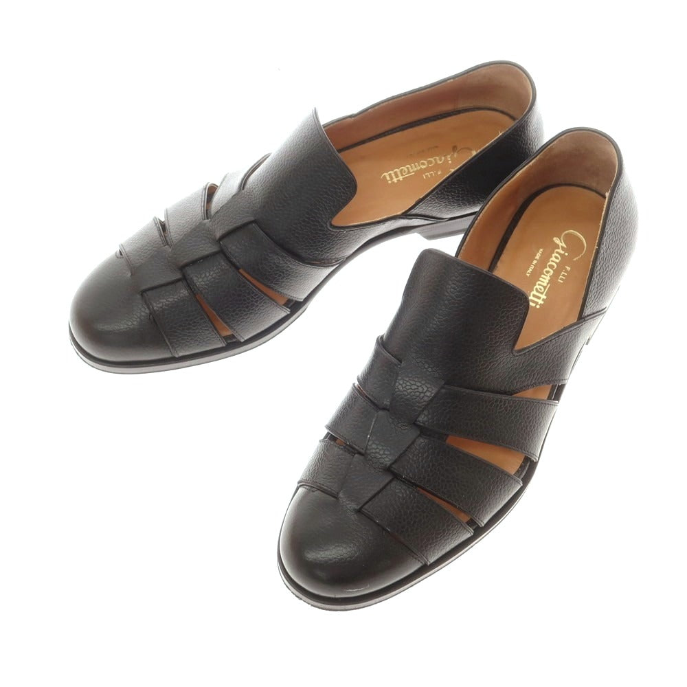 【中古】フラテッリジャコメッティ F.LLI Giacometti 型押しレザー グルカサンダル ブラック【 41 】【 状態ランクB 】【 メンズ 】