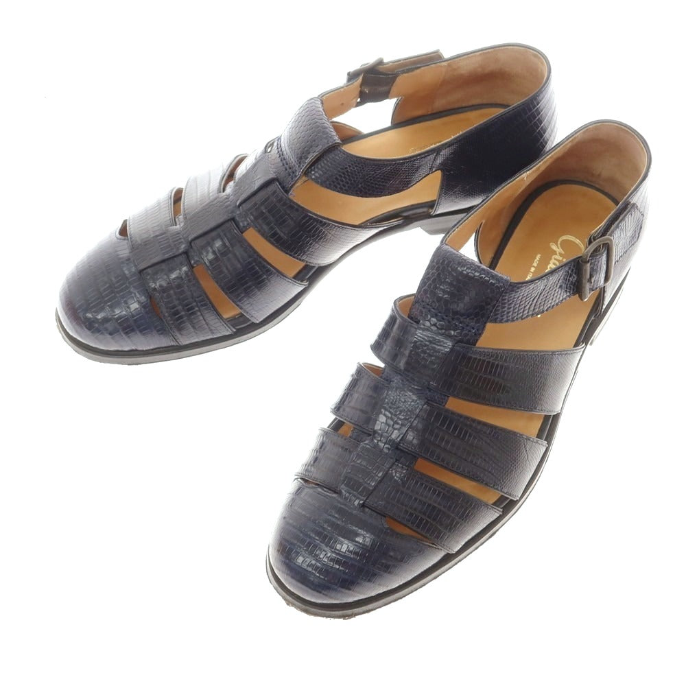 【中古】フラテッリジャコメッティ F.LLI Giacometti リザードレザー グルカサンダル ネイビー【 41 】【 状態ランクB 】【 メンズ 】
