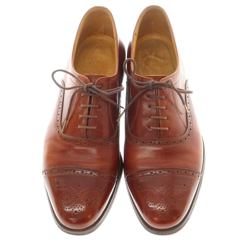 【中古】ジェオックス GEOX セミブローグ ドレスシューズ ブラウン【 26EEE 】【 状態ランクC 】【 メンズ 】