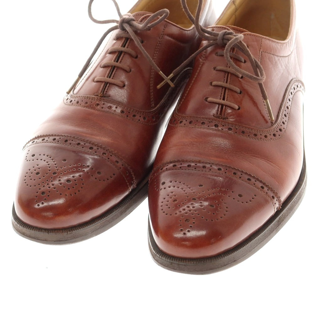 【中古】ジェオックス GEOX セミブローグ ドレスシューズ ブラウン【 26EEE 】【 状態ランクC 】【 メンズ 】