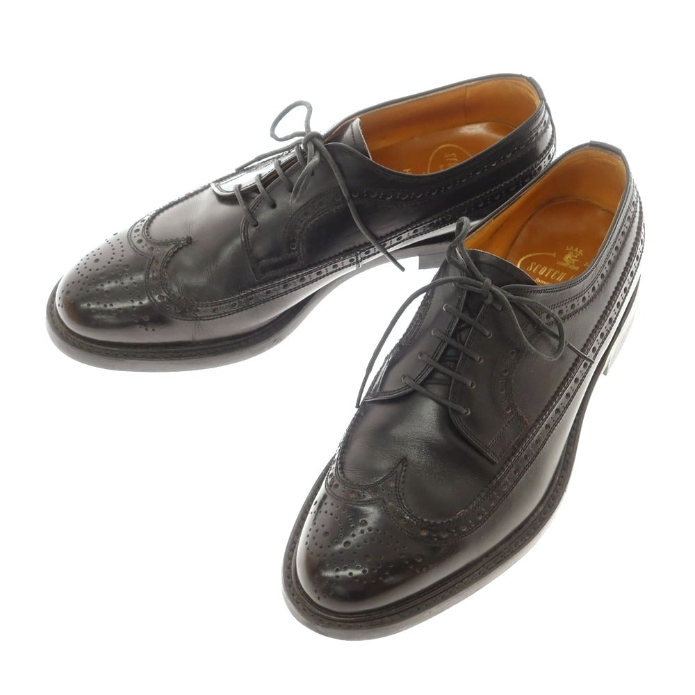 【中古】スコッチグレイン SCOTCH GRAIN ロングウイングチップ ドレスシューズ ブラック【 26EE 】【 状態ランクC 】【 メンズ 】