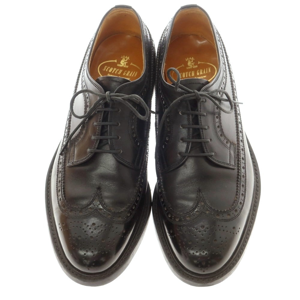 【中古】スコッチグレイン SCOTCH GRAIN ロングウイングチップ ドレスシューズ ブラック【 26EE 】【 状態ランクC 】【 メンズ 】