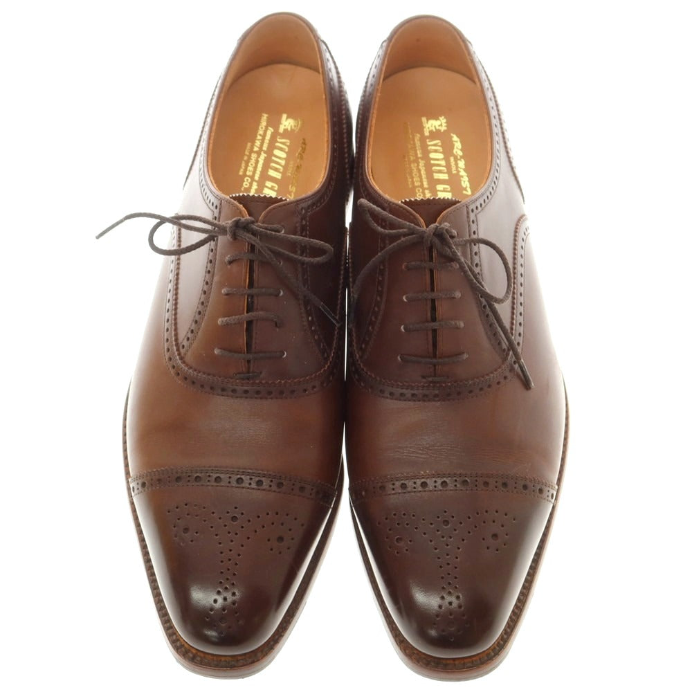 【中古】スコッチグレイン SCOTCH GRAIN セミブローグ ドレスシューズ ブラウン【 25 】【 状態ランクB 】【 メンズ 】