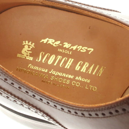 【中古】スコッチグレイン SCOTCH GRAIN セミブローグ ドレスシューズ ブラウン【 25 】【 状態ランクB 】【 メンズ 】