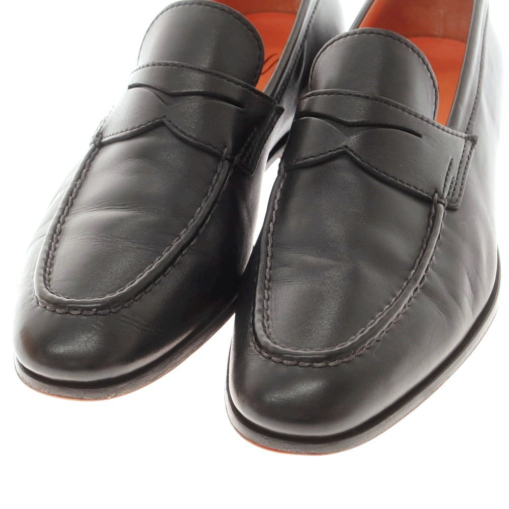 【中古】サントーニ Santoni コインローファー ブラック【 7 】【 状態ランクB 】【 メンズ 】