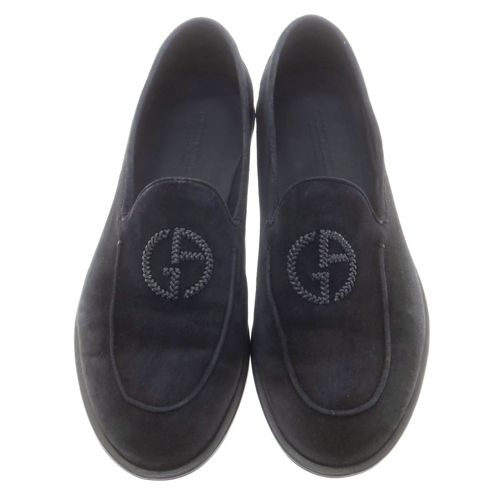 【中古】ジョルジオアルマーニ GIORGIO ARMANI スエード Uチップ スリッポン ダークネイビー【 サイズ7 】【 状態ランクA 】【 メンズ 】 [BPD]