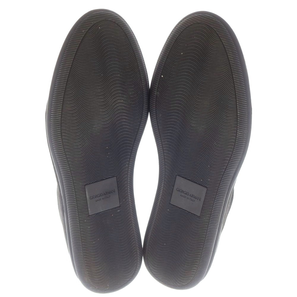 【中古】ジョルジオアルマーニ GIORGIO ARMANI スエード Uチップ スリッポン ダークネイビー【 サイズ7 】【 状態ランクA 】【 メンズ 】 [BPD]