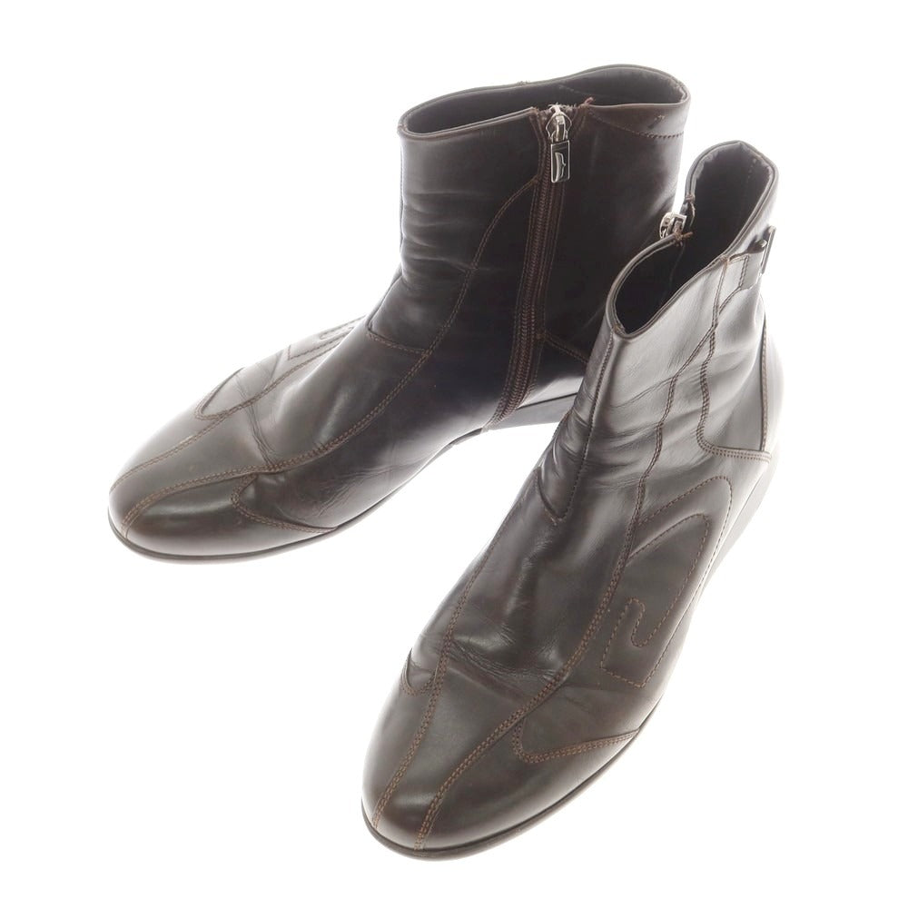 【中古】アルベルトガルディアーニ Alberto Guardiani レザー サイドジップブーツ ダークブラウン【 41 】【 状態ランクB 】【 メンズ 】