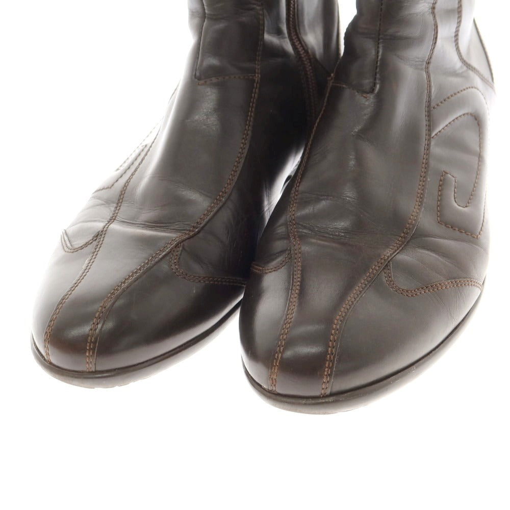 【中古】アルベルトガルディアーニ Alberto Guardiani レザー サイドジップブーツ ダークブラウン【 41 】【 状態ランクB 】【 メンズ 】