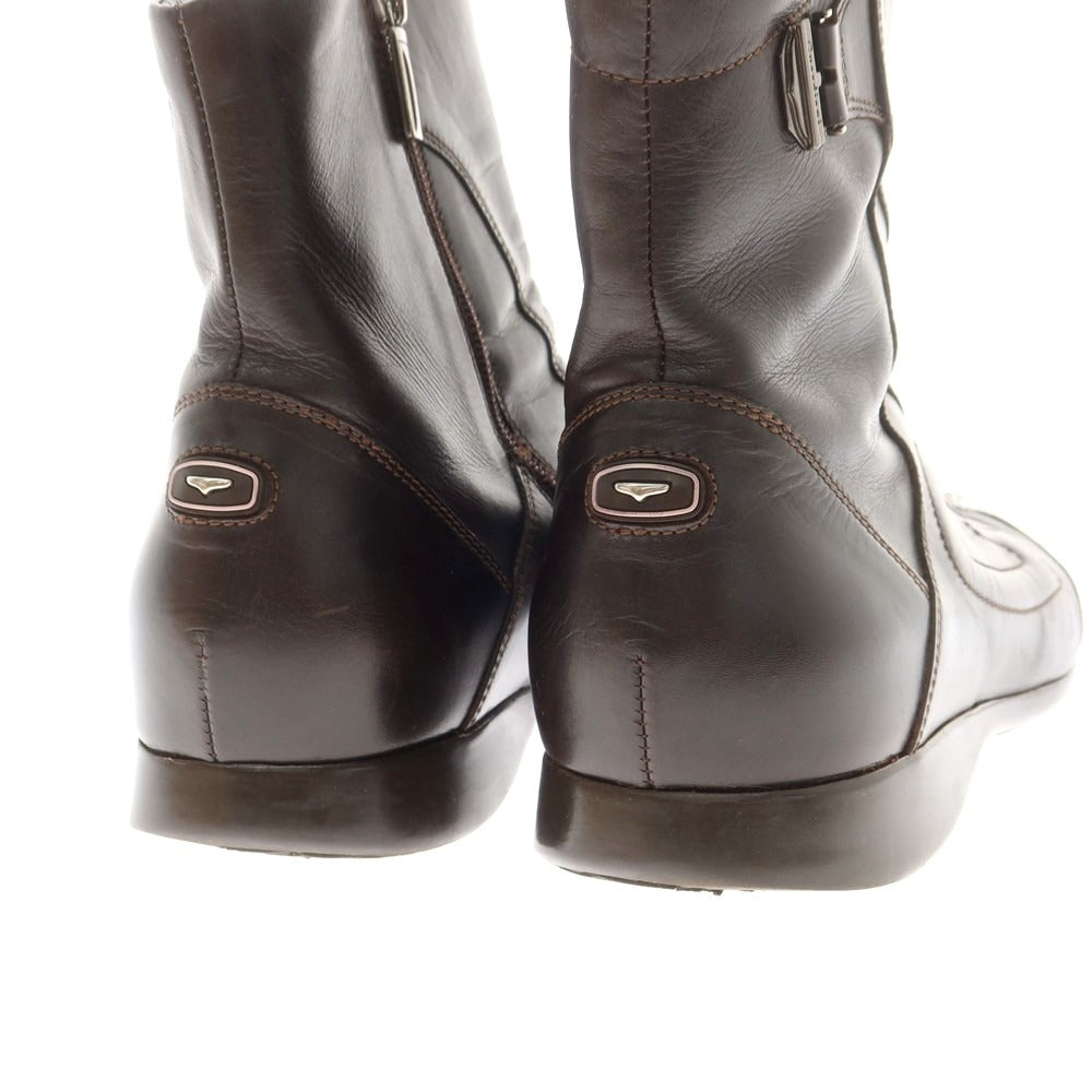 【中古】アルベルトガルディアーニ Alberto Guardiani レザー サイドジップブーツ ダークブラウン【 41 】【 状態ランクB 】【 メンズ 】