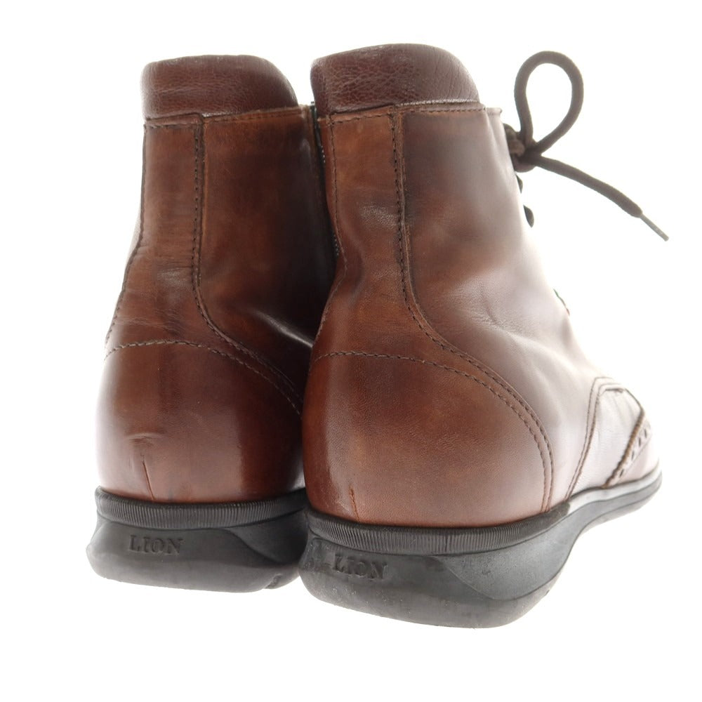 【中古】ライオン LION ウイングチップ ブーツ ブラウン【 41 】【 状態ランクC 】【 メンズ 】