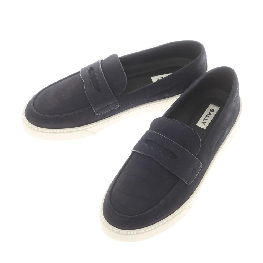 【中古】バリー BALLY ヌバックレザー コインローファースニーカー ネイビー【 41 1/2 】【 状態ランクA 】【 メンズ 】