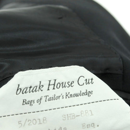 【中古】バタクハウスカット batak house cut ウールモヘヤ スリーピース 2つボタンスーツ ブラック【 表記なし(Ｓ位） 】【 状態ランクB 】【 メンズ 】