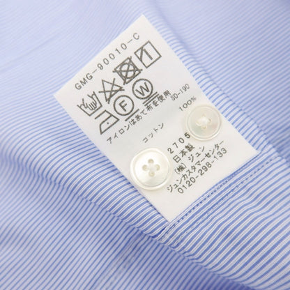 【中古】【未使用】ヤマトヤシャツ 大和屋シャツ adam et rope別注 コットン ストライプ レギュラーカラー カジュアルシャツ ブルーxホワイト【サイズL】【 状態ランクS 】【 メンズ 】