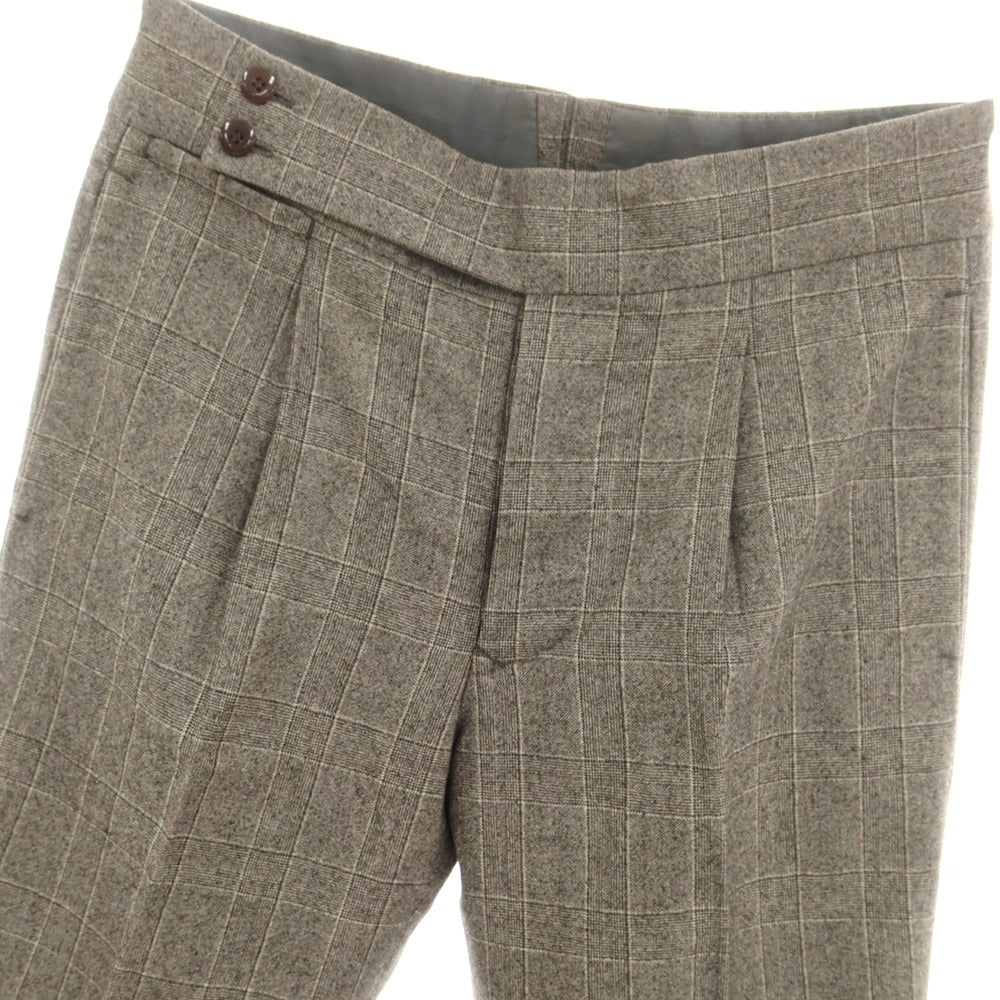 【中古】シャマット Sciamat ウール チェック ドレススラックスパンツ ウォームグレー系【 46 】【 状態ランクC 】【 メンズ 】