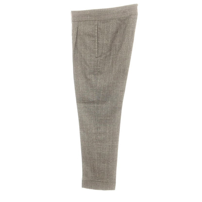 【中古】シャマット Sciamat ウール チェック ドレススラックスパンツ ウォームグレー系【 46 】【 状態ランクC 】【 メンズ 】